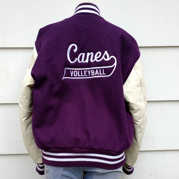 Purple and White Varsity Jacket - Picture 1 of 6